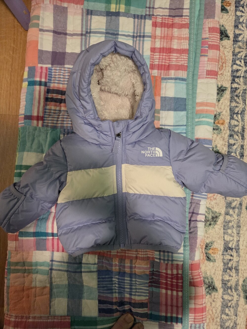 Baby The North Face Down Puffer Jacket, Lavender, Size 0-3